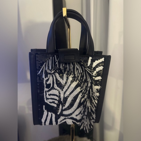 Kate Spade Manhattan Zebra Embellished Mini Tote or Crossbody - Picture 5 of 16